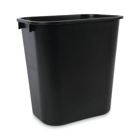 Boardwalk 14 qt Rectangular Indoor Plastic Can, Black, Open Top, Plastic, 11.4 in 3485201
